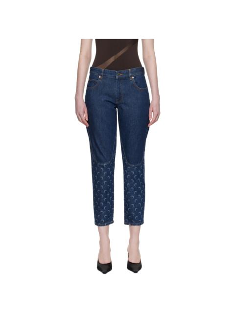 Marine Serre Blue Slim Fit Denim Jeans