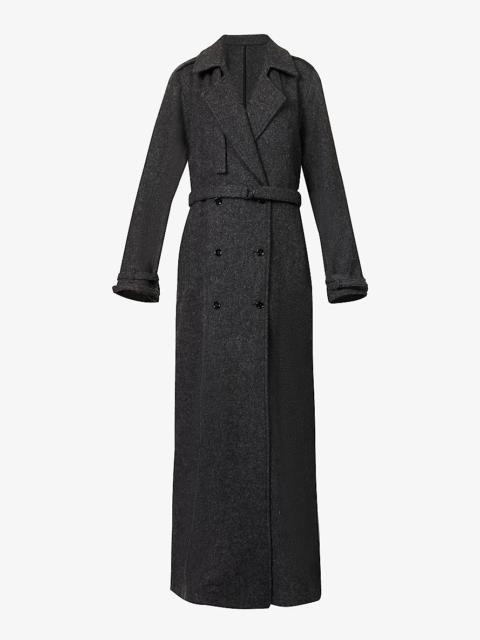 Double-breasted belted regular-fit wool coat