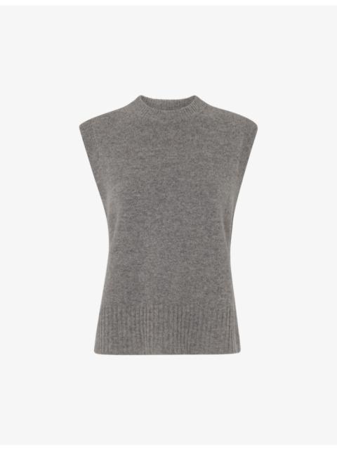 WHISTLES Sleeveless relaxed-fit wool top