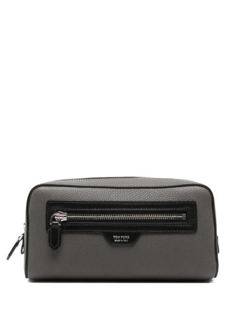 TOM FORD Tom Ford Logo-plaque Pebbled Wash Bag