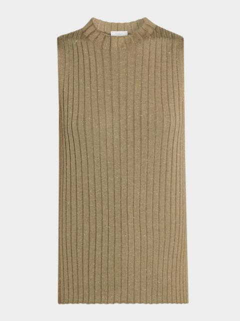 PESERICO Sleeveless Metallic Knit Top
