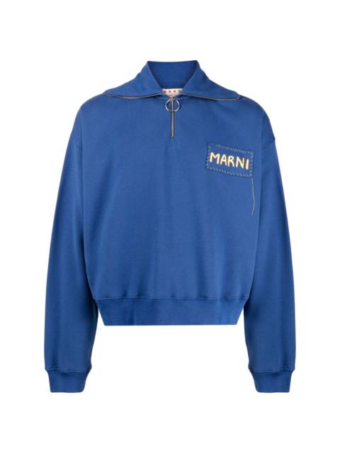logo-patch zipped sweatshirt