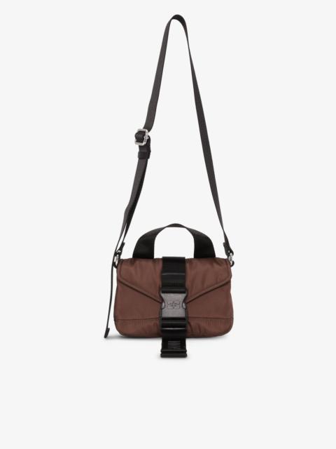 GANNI BURGUNDY TECH MINI SATCHEL BAG