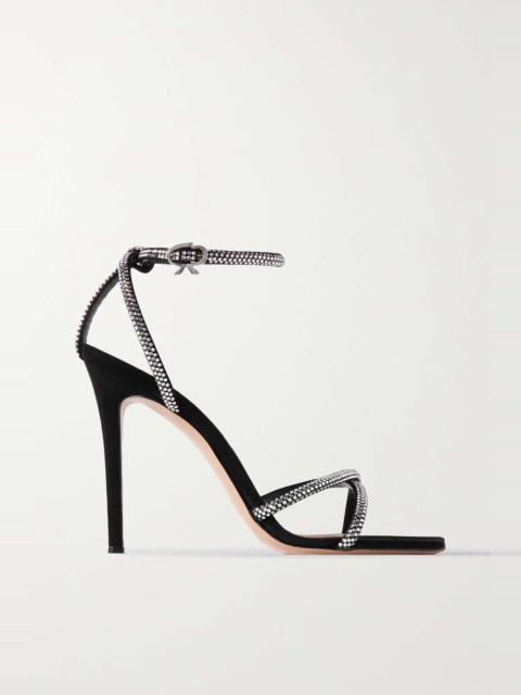 Gianvito Rossi 105 crystal-embellished suede sandals