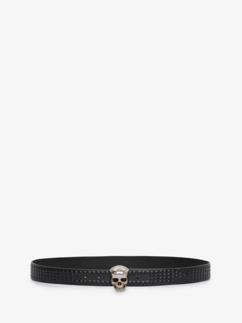 Alexander McQueen 3d Skull Belt in Black