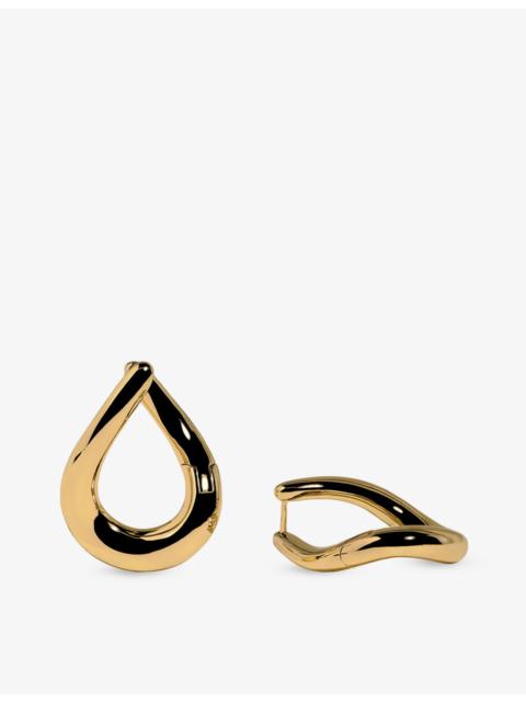 ASTRID & MIYU Molten XL 14ct Yellow-Gold Plated Brass Hoops