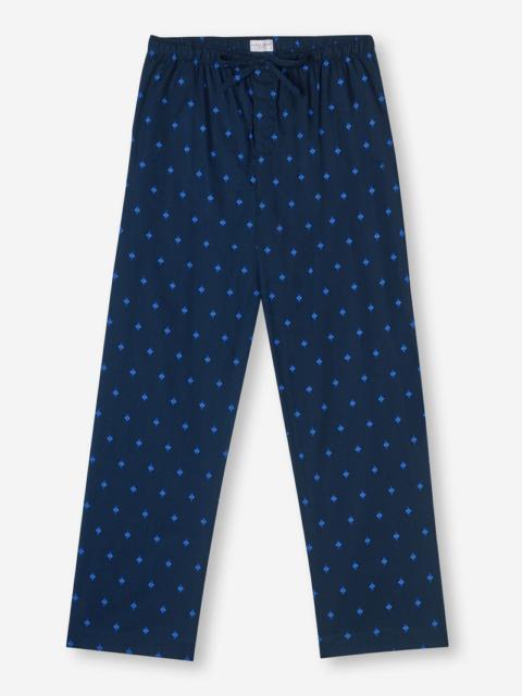 Derek Rose Men's Lounge Pants Nelson 98 Cotton Batiste Navy
