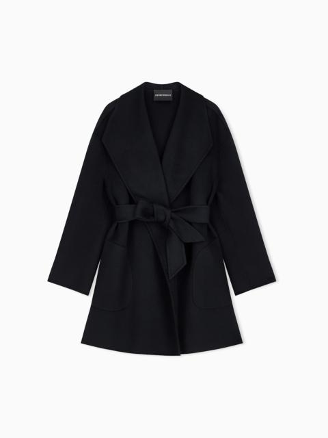 EMPORIO ARMANI BLOUSON JACKET IN WOOL AND CASHMERE WITH WIDE LAPELS