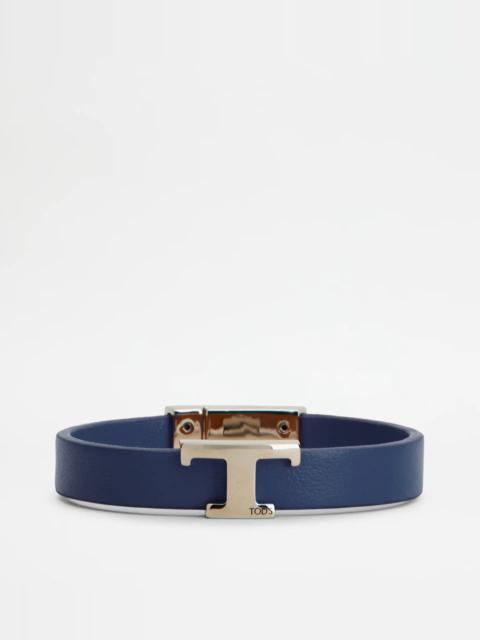 Tod's T TIMELESS BRACELET IN LEATHER - BLUE