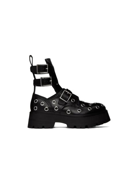 Alexander McQueen Black Eyelet Boots