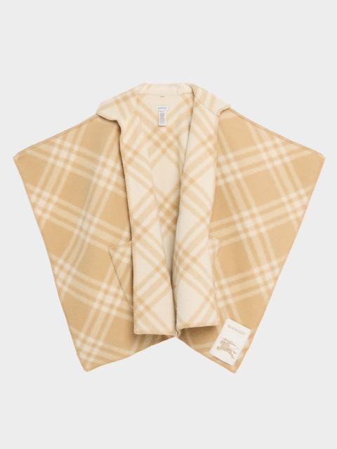 Burberry Catherine Reversible Wool Check EKD Cape