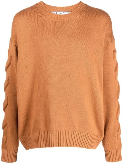 Off-White 3 차원 Diag Crewneck 점퍼