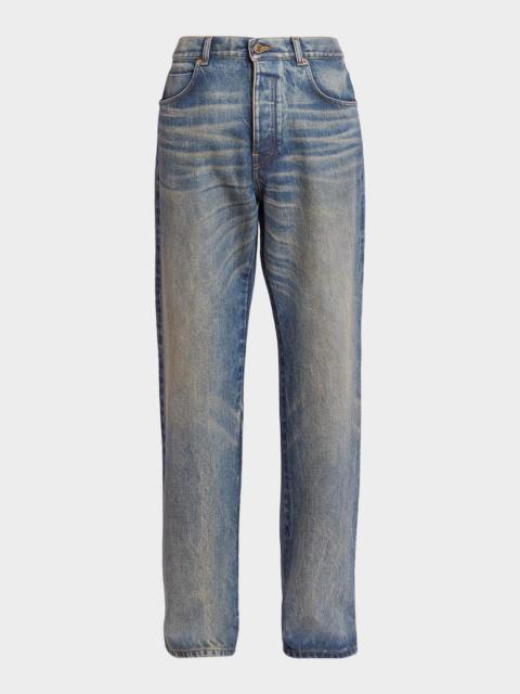 Balmain Men's Washed Loose-Fit Jeans