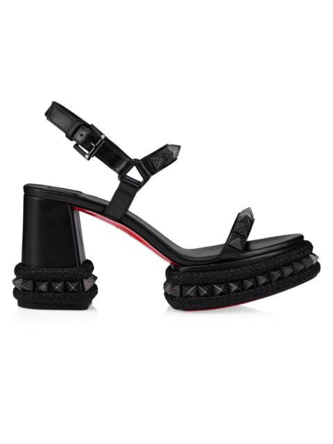 Christian Louboutin Women's Superaclou 85MM Leather Sandals - Black