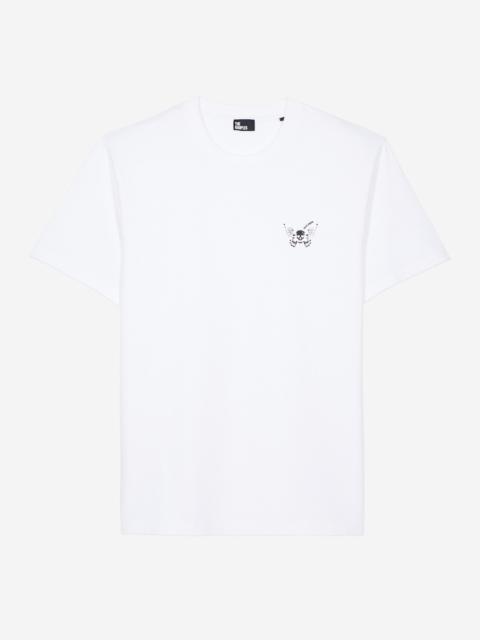The Kooples WHITE T-SHIRT WITH BUTTERFLY FLOCKING