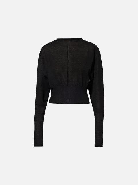 Relaxed-fit ribbed-hem wool jumper