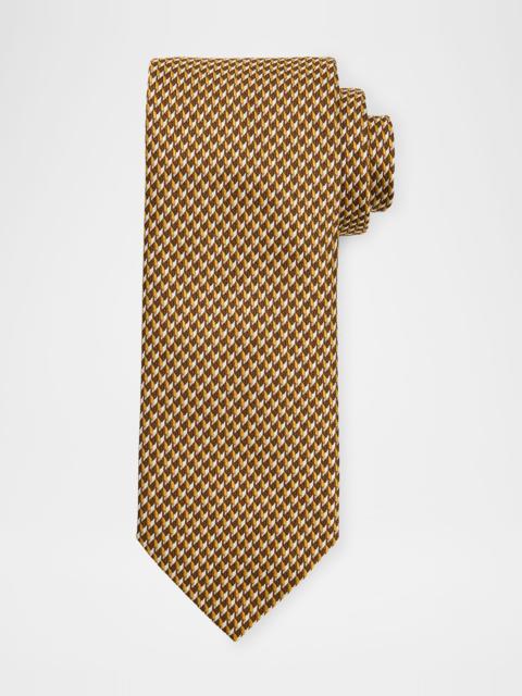 Brioni Men's Geometric Check Silk Tie