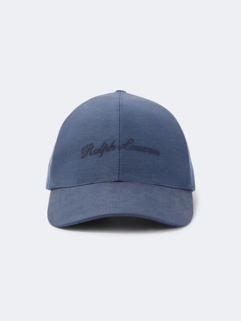 Ralph Lauren Logo silk and linen baseball cap