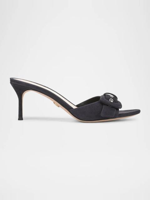 VERONICA BEARD 65mm Tia Suede Buckle Mules