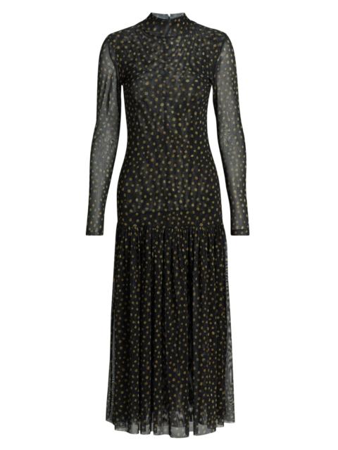 MISA Women's Leylani Polka Dot Midi-Dress - Golden Polka Dot