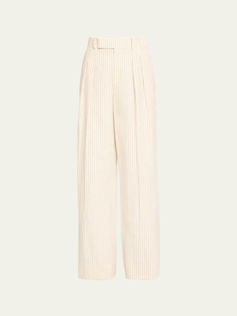 FRAME Pleated Mid-Rise Trousers