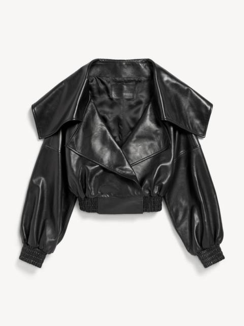 BALENCIAGA Women's Wrap Collar Blouson in Black