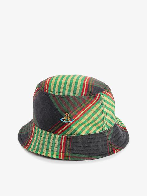 Vivienne Westwood Logo-embroidered tartan-pattern cotton and linen-blend bucket hat