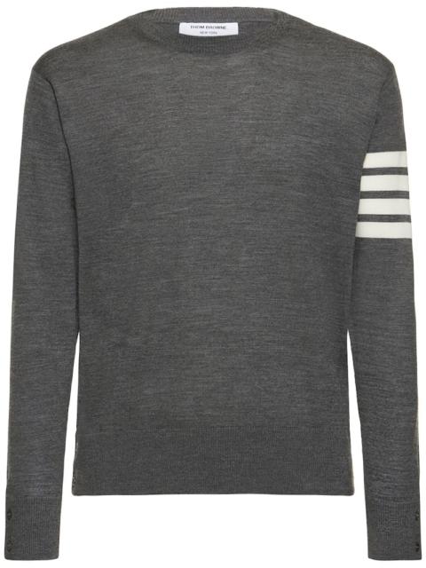 Wool crewneck sweater w/ stripes