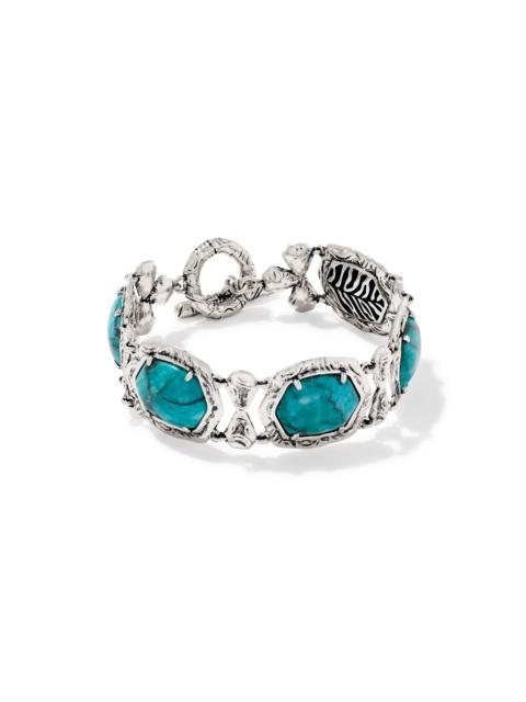 KENDRA SCOTT Tiger Striped Daphne Vintage Silver Statement Bracelet