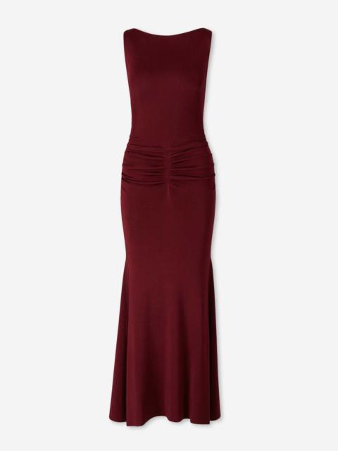 ROLAND MOURET GATHERED KNIT DRESS