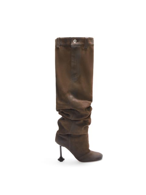 Toy over the knee boot in waxed suede