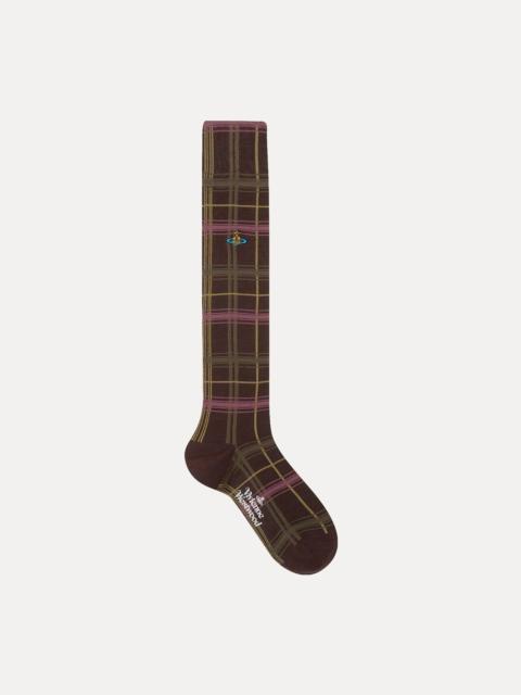 Vivienne Westwood MULTICHECK HIGH SOCK