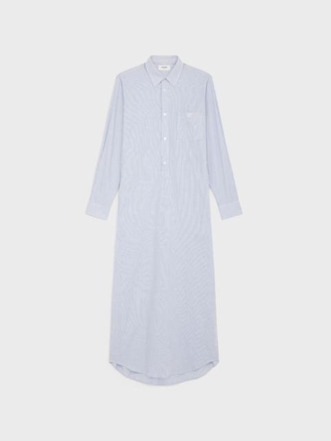 CELINE long shirt dress in striped cotton