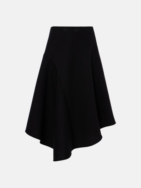 Plan C Pleated asymmetric midi skirt