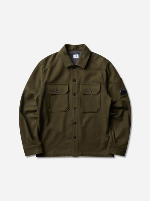 C.P. Company Men's Overshirt In Felted Wool Ivy Green