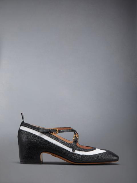 Thom Browne Pebble Grain 40mm Block Heel Criss Cross Thom John