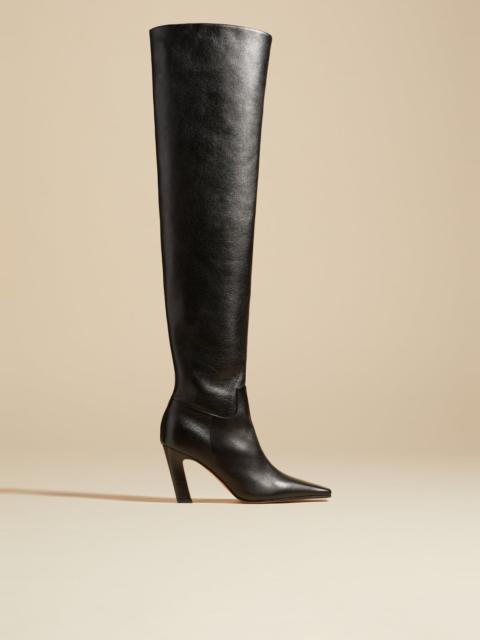 KHAITE The Marfa Over-the-Knee High Boot in Black Leather
