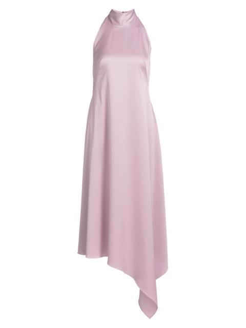 AMSALE Women's Satin High-Neck Midi-Dress - Lilac