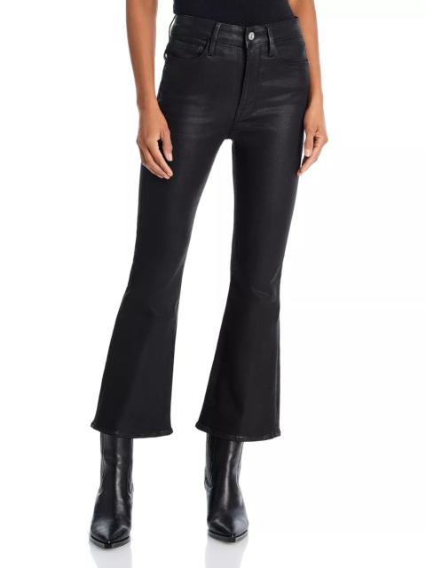 Le Crop Flared Jeans in Noir Coated