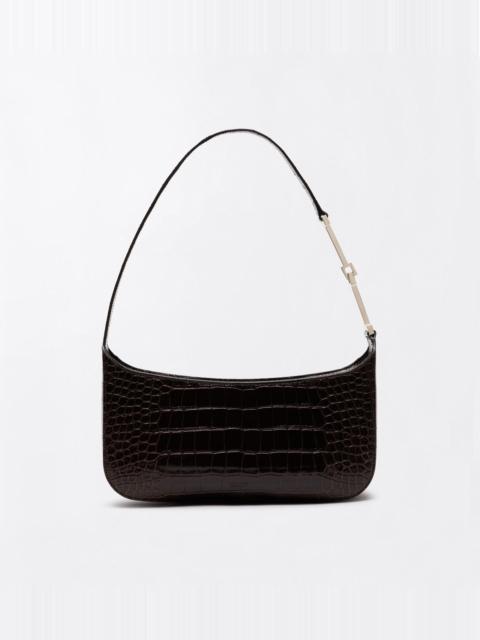 TOM FORD TUMBLED PRINTED CROCODILE LEATHER ARC SMALL SHOULDER BAG
