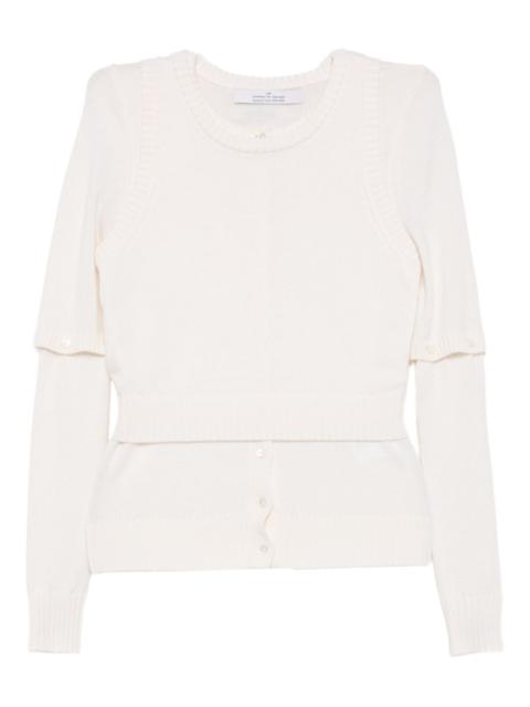 rokh layered cardigan top
