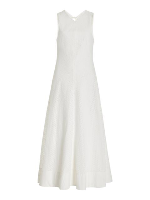 Proenza Schouler Juno Cotton Broderie Anglaise Midi Dress white