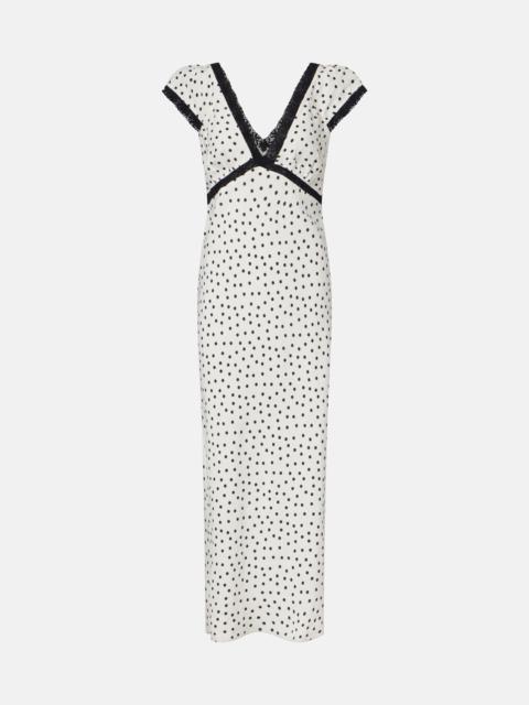 RIXO Iggy polka-dot linen-blend maxi dress
