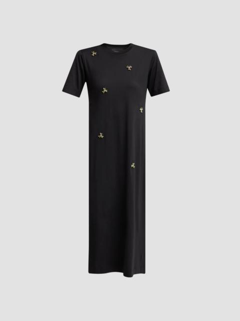 Simone Rocha Women's Embellished Easy T-Shirt Dress - Black Rose Multi