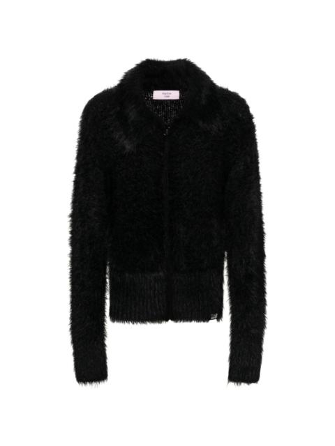 faux-fur zipped-up jacket
