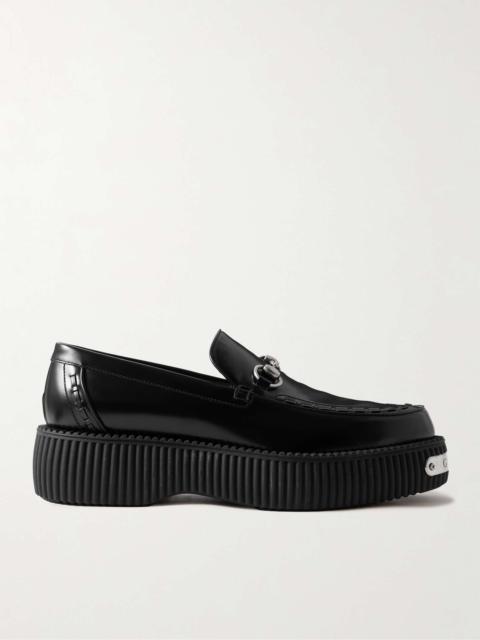 GUCCI Horsebit Leather Platform Loafers