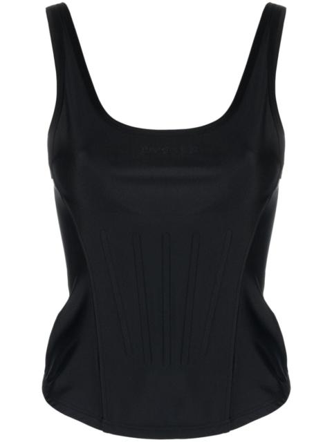 MUGLER boned scoop-neck tank top