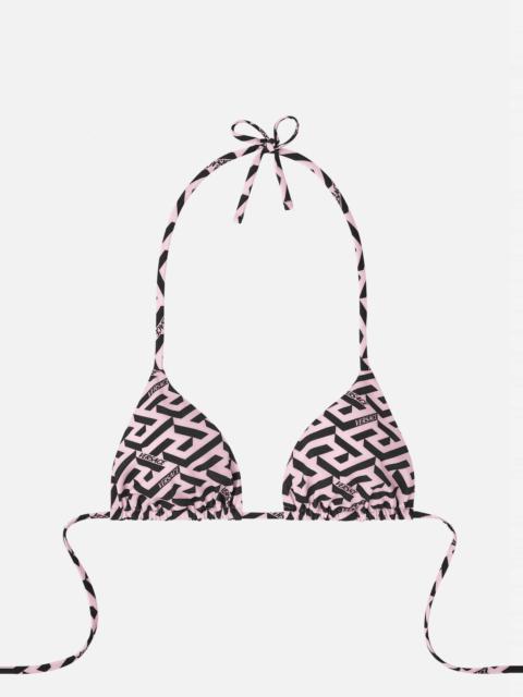 Greca Signature Print Bikini Top