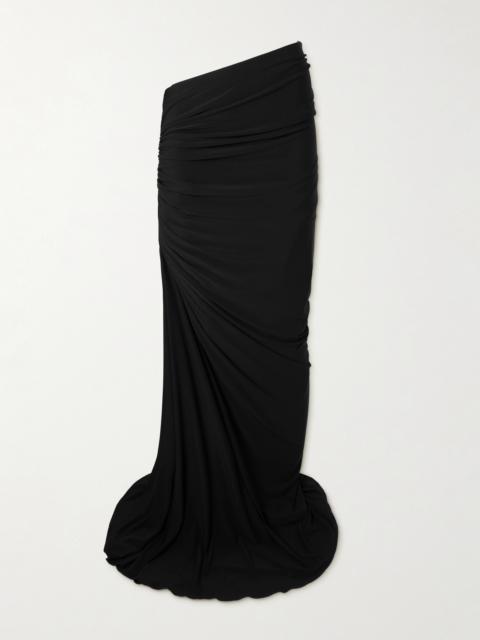 Alaïa Draped Stretch-knit Maxi Skirt