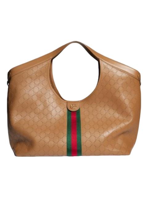 GUCCI (WMNS) Gucci Giglio Large Tote Bag 'Dark Beige' 853971-AAG3K-9756